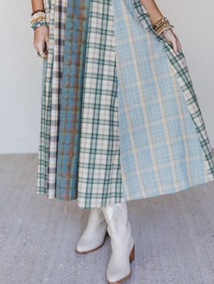 western-charm-checkered-dress-mint/Mint