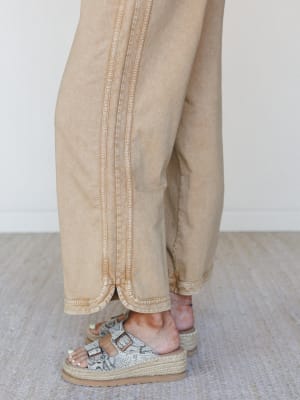 So Comfy Wide Leg Pant Cropped Length - Brown XL / Brown