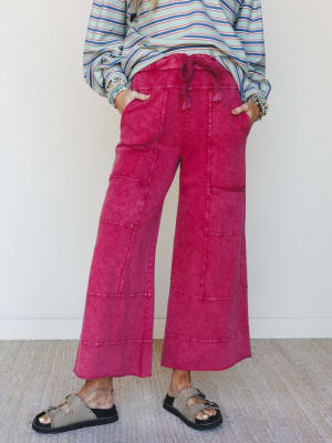 Lucky One Wide Leg Pant - Dark Red XL / Dark Red