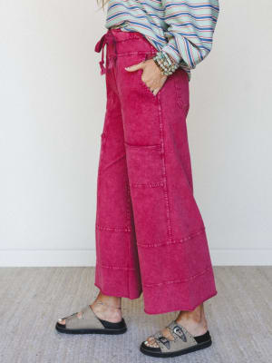 Lucky One Wide Leg Pant - Dark Red XL / Dark Red