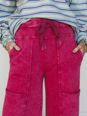 Lucky One Wide Leg Pant - Dark Red XL / Dark Red