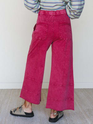 Lucky One Wide Leg Pant - Dark Red XL / Dark Red