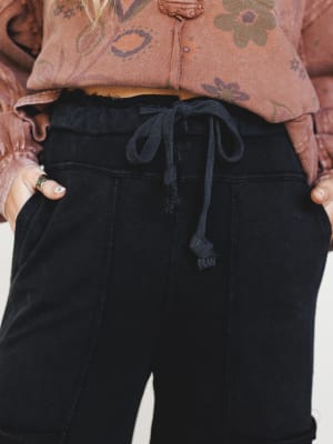 Lucky One Wide Leg Pant - Washed Black XL / Washed Black