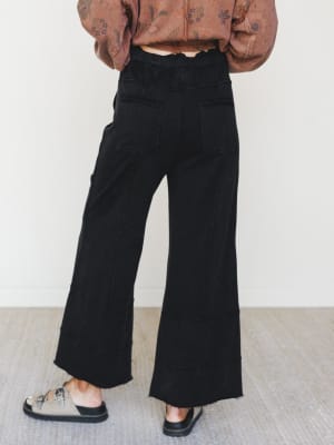 Lucky One Wide Leg Pant - Washed Black XL / Washed Black