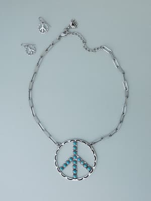 Show Peace Necklace and Earring Set: undefined