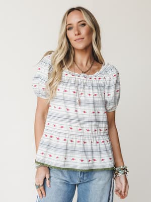 Chasing Memories Blouse
- White Navy S / White Navy