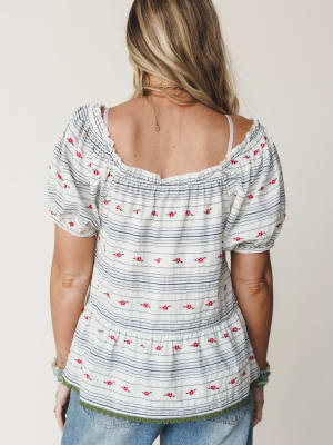 Chasing Memories Blouse

 - White Navy S / White Navy