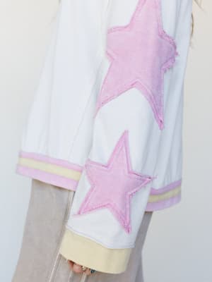 Sky of Stars Long Sleeve Top - Ecru Pink L / Ecru Pink