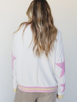Sky of Stars Long Sleeve Top - Ecru Pink L / Ecru Pink
