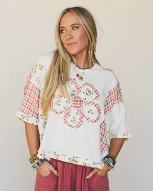 Crazy Daisy Floral Patch Top: undefined
