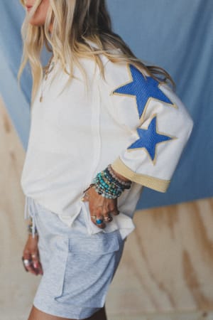 Wanderstar Ribbed Patchwork Top: undefined