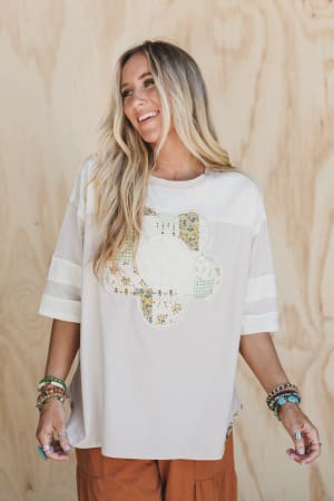 Sunwoven Daisy Patchwork Top: undefined