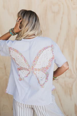 Miracle Butterfly Embroidered Top: undefined