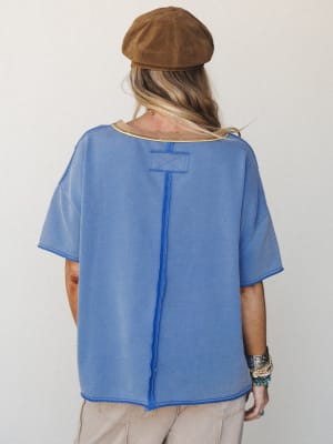 Sunny Blooms Tee - Royal Blue S / Royal Blue