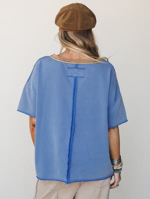 Sunny Blooms Tee - Royal Blue S / Royal Blue