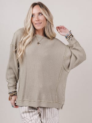 Riley Thermal Texture Oversized Pullover: undefined