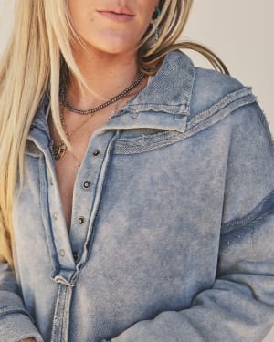 Tomlin Washed Pullover - Denim L / Denim