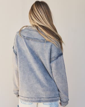 Tomlin Washed Pullover - Denim L / Denim