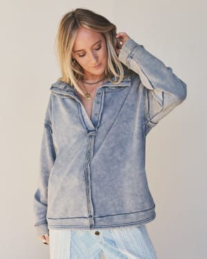 Tomlin Washed Pullover - Denim L / Denim