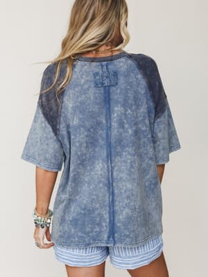 Peace and Dreams Tee - Denim L / Denim