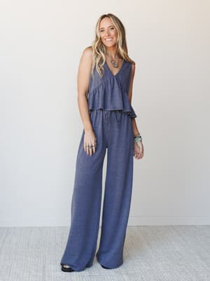 The Nest Easy Sunday Set - Heather Navy M / Heather Navy