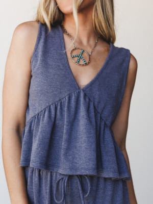 The Nest Easy Sunday Set - Heather Navy M / Heather Navy