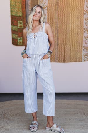 Bayside Gingham 2 Piece Bundle in blue from 3BN