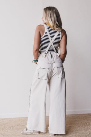 Rebel Stone Studded Overalls: undefined