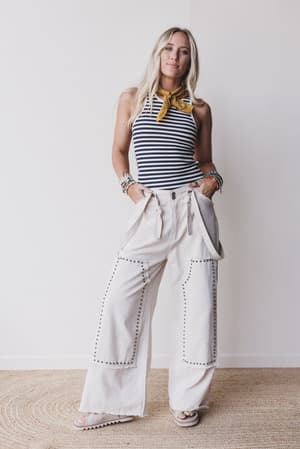 wildflow-stripe-top-navy/Blue