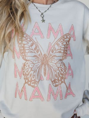 The Nest Butterfly Mama Sweatshirt - Sand L/XL / Sand