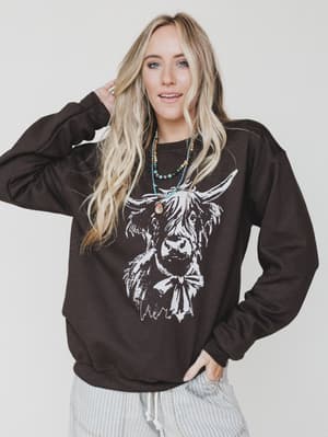 The Nest Highland Love Sweatshirt - Dark Chocolate S/M / Dark Chocolate