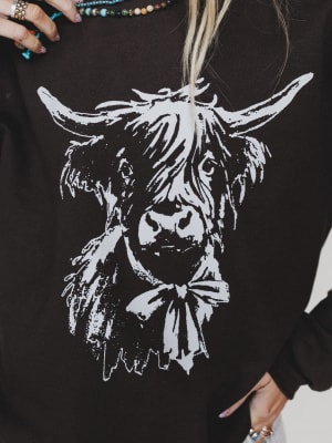 The Nest Highland Love Sweatshirt - Dark Chocolate S/M / Dark Chocolate