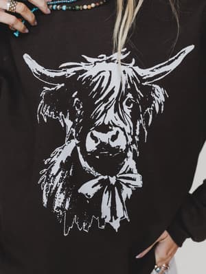 The Nest Highland Love Sweatshirt - Dark Chocolate S/M / Dark Chocolate