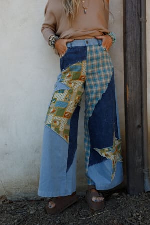 Mila Jean Patchwork Pants: undefined