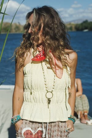 Skylie Tie Halter Top: undefined