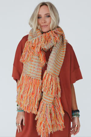 Sugar Plum Fringe Scarf: undefined