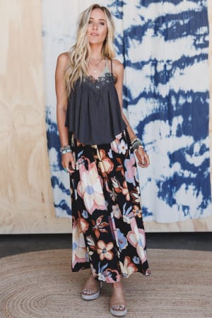 Mirra Floral Maxi Skirt: undefined
