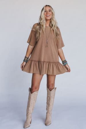 soft-horizon-ruffled-hem-tunic-clay/Brown