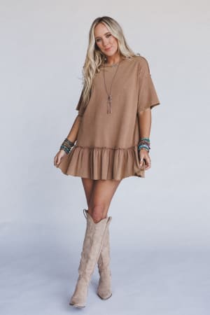 soft-horizon-ruffled-hem-tunic-clay/Brown