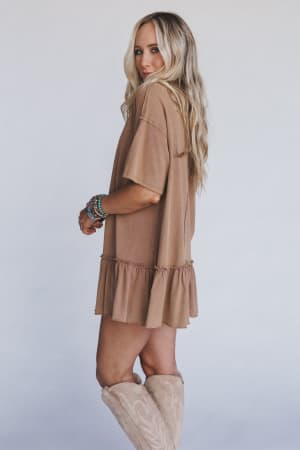 soft-horizon-ruffled-hem-tunic-clay/Brown