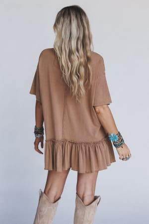 soft-horizon-ruffled-hem-tunic-clay/Brown