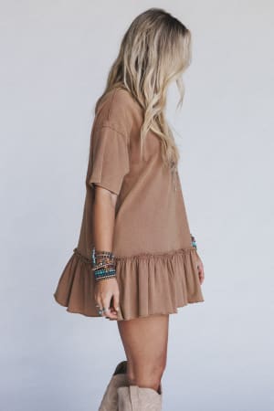 soft-horizon-ruffled-hem-tunic-clay/Brown