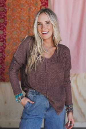 moonlit-layers-v-neck-top-mushroom/Brown