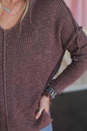 moonlit-layers-v-neck-top-mushroom/Brown