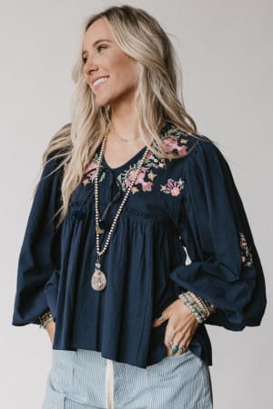 whimsy-rose-embroidered-top-navy/Navy