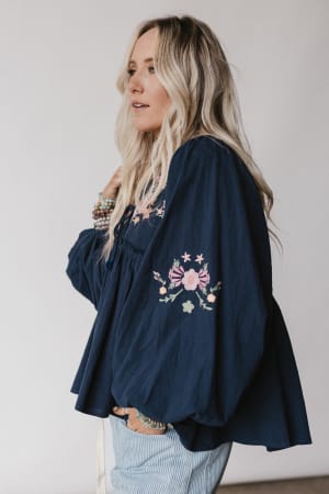 whimsy-rose-embroidered-top-navy/Navy