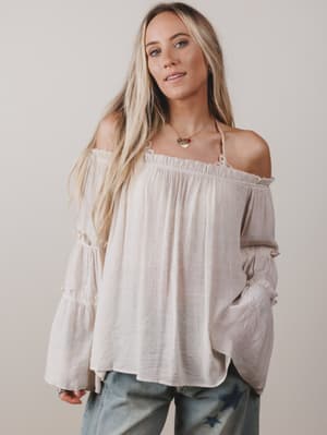 Petal Dancer Bell Sleeve Top: undefined