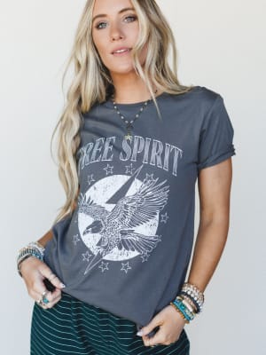 The Nest Freedom Spark Graphic Tee - Charcoal S/M / Charcoal