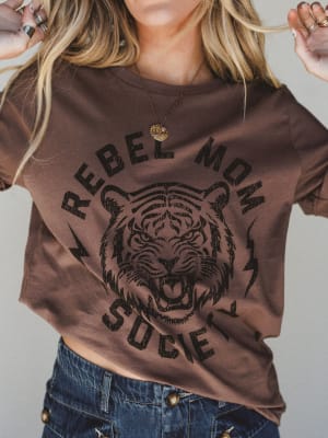 The Nest Rebel Mom Society Tee - Vintage Brown L/XL / Vintage Brown