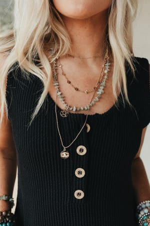 Emerald Whisper Layered Necklace: undefined